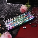 Ahego 104+4 OEM Profile Clear PC+PBT Dye-subbed Pudding Jelly Keycaps Set Mechanical Keyboard